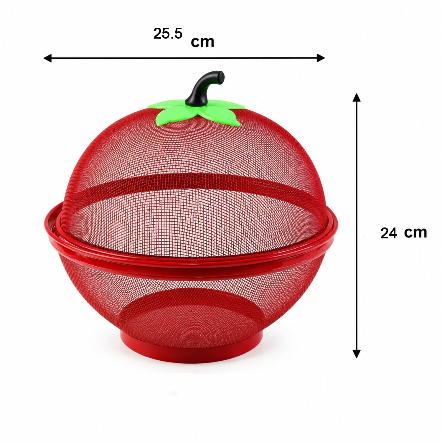 Apple Shaped Metal Net Fruit Basket Stylish Kitchen Storage - Detail View 6