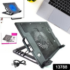 ALVENZA Laptop Cooling Pad – Adjustable Stand, Dual Fan | Indo Glow