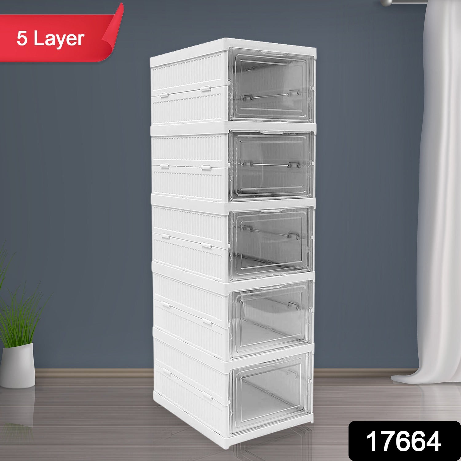 ALVENZA Stackable Storage Cart – 5-Layer Foldable Home Organizer | Organivo