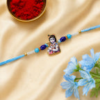 ALVENZA Rakshabandhan Blue Beads Rakhi – Stylish & Traditional Gift for Brother