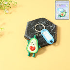 ALVENZA Avocado Cartoon Keychain with Name Tag Holder – Cute & Practical
