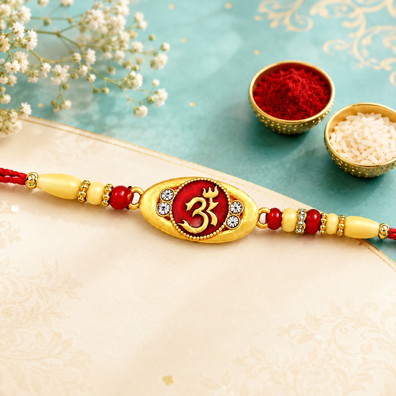 ALVENZA Spiritual Om Rakhi – Auspicious Sacred Protection for Brothers