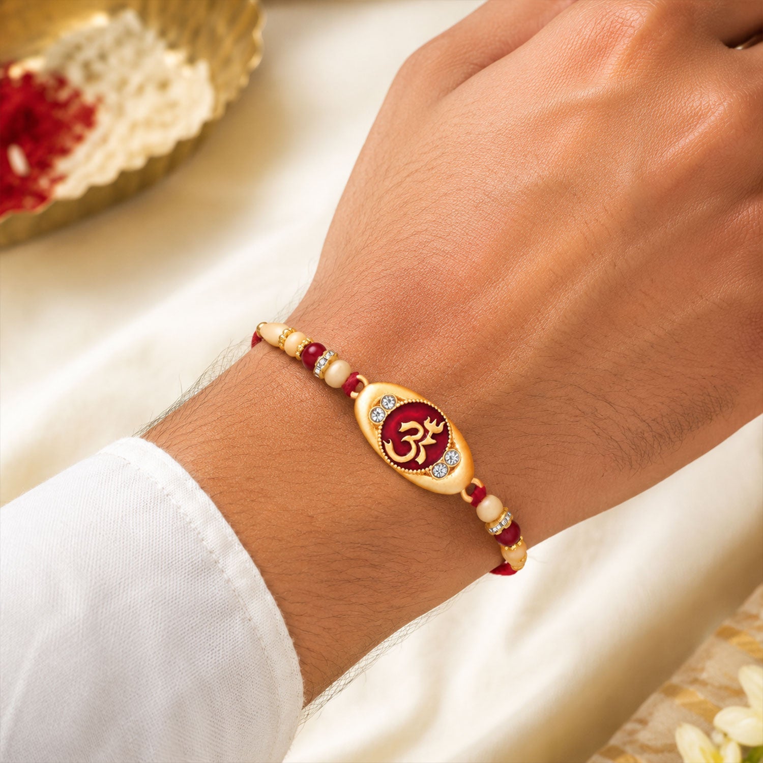 ALVENZA Spiritual Om Rakhi – Auspicious Sacred Protection for Brothers