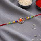 ALVENZA Om Rakhi – Multicolor Beads & Soft Thread for Brother