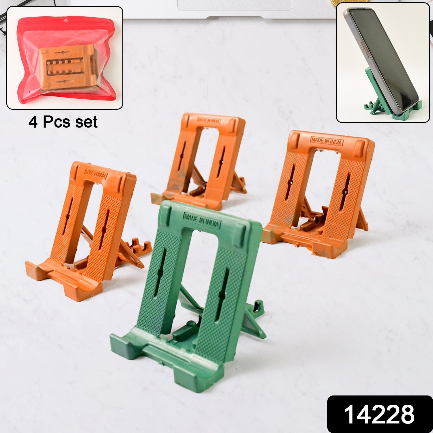 ALVENZA Adjustable Foldable Phone Stand 4-Pack – Multi-Angle Mobile Holder