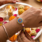 ALVENZA Shop Lord Ganesha Round Coin Designer Rakhi for Raksha Bandhan