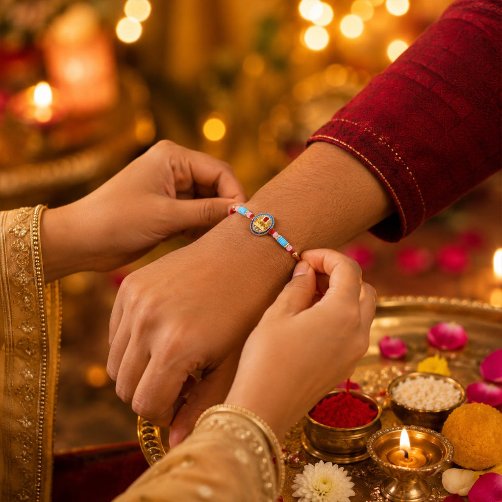 ALVENZA Lord Shivling Rakhi – Traditional Design with Soft Thread for Raksha Bandhan