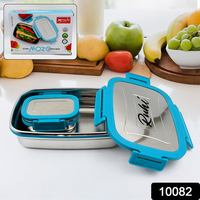 ALVENZA Stainless Steel Lunch Box – 2 Compartments & Spoon | CustomSpot