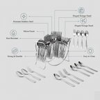 ALVENZA Stainless Steel Cutlery Set – Durable 24-Piece Dining Essentials