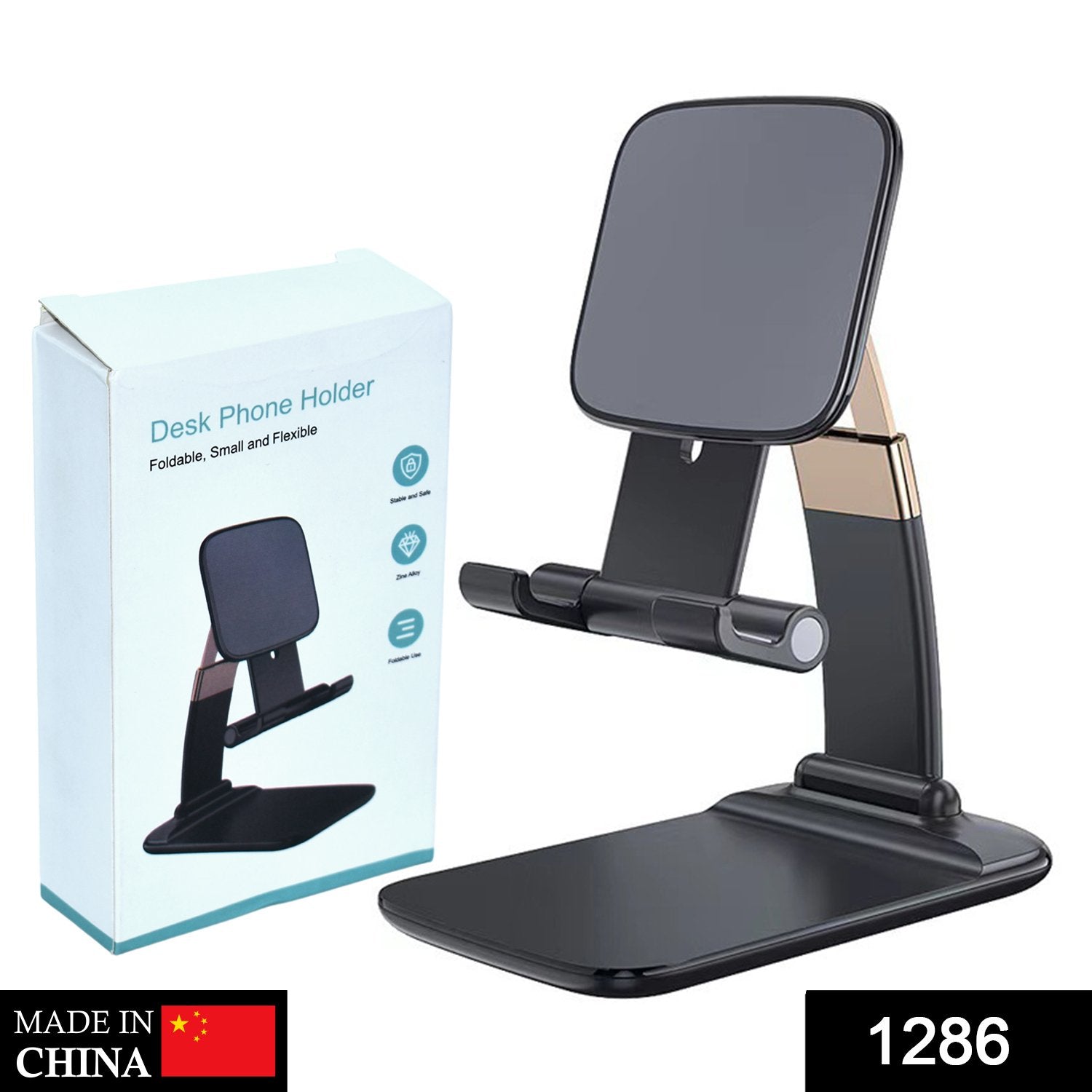 ALVENZA Foldable Phone Holder – Adjustable Desk Stand for Mobiles | PHOBIA