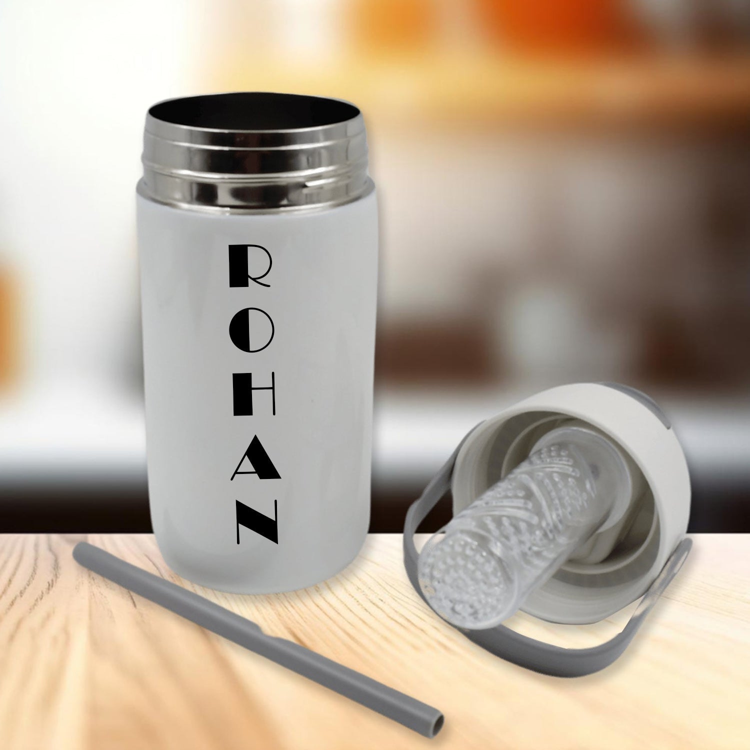ALVENZA Customized Stainless Steel Insulated Mug – 650ml with Straw | CustomSpot