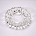 Crystal Glass Ashtray Round Cigar & Cigarette | Styleva - Back View