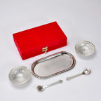 ALVENZA Silver Plated Bowl Set – Brass Serving Tray | Lunchie Bunchie