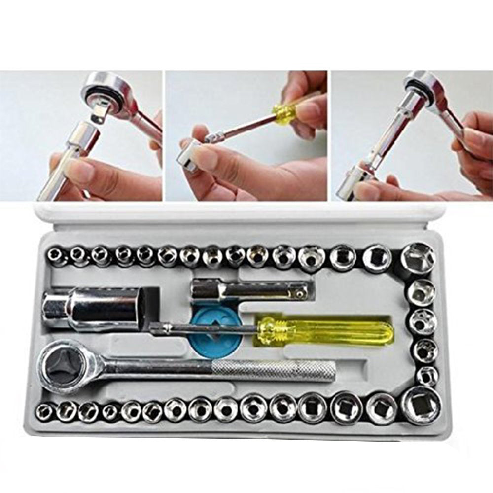 ALVENZA Socket Toolkit – 40-Piece Home & Auto Repair Set | Wagtail