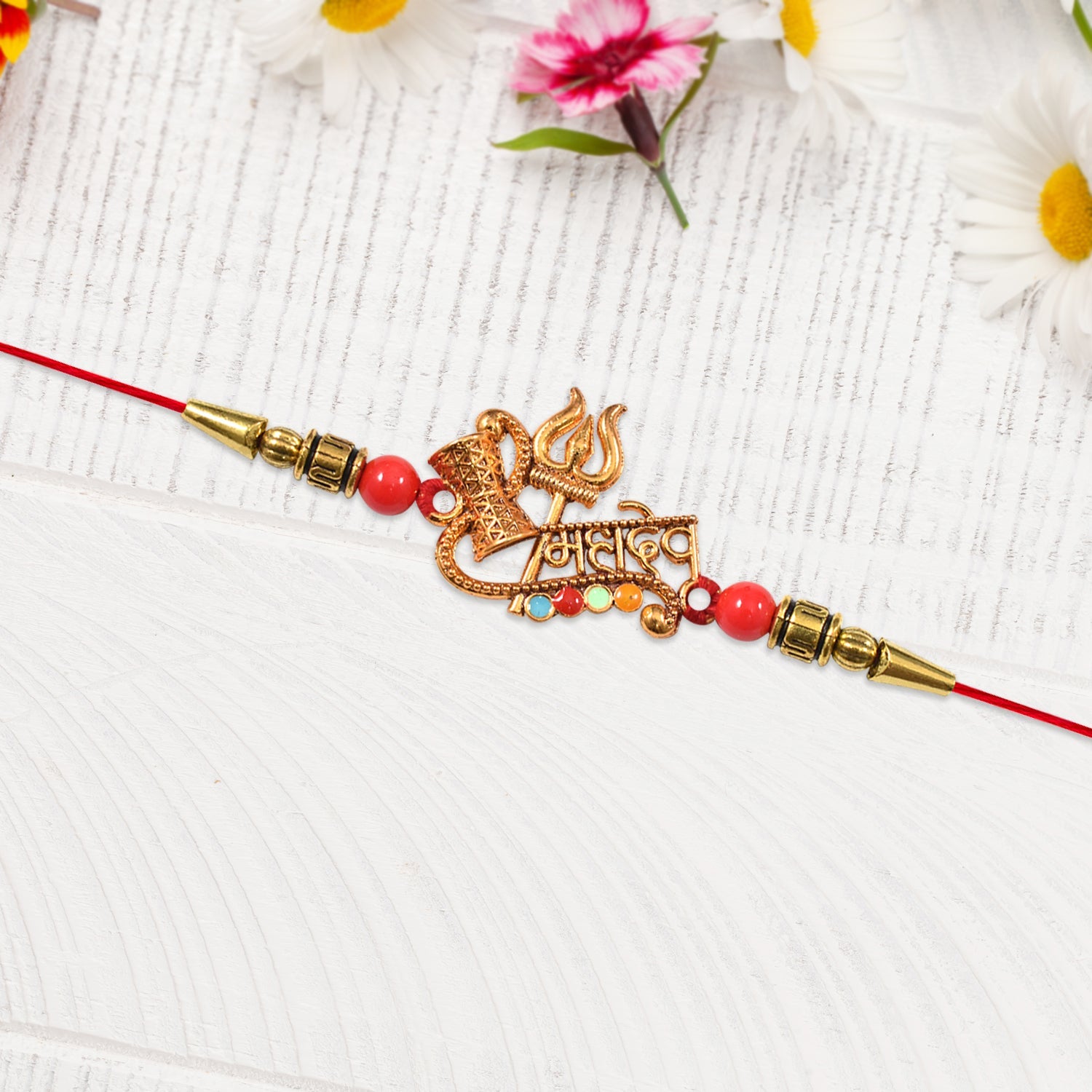 ALVENZA Shiv Rakhi Trishul Damru Design – Elegant Sibling Bond