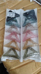 Triangle Hair Claw Clip – Durable 12 Pc Mix Color Set
