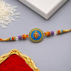 ALVENZA Shop Lord Ganesha Round Coin Designer Rakhi for Raksha Bandhan