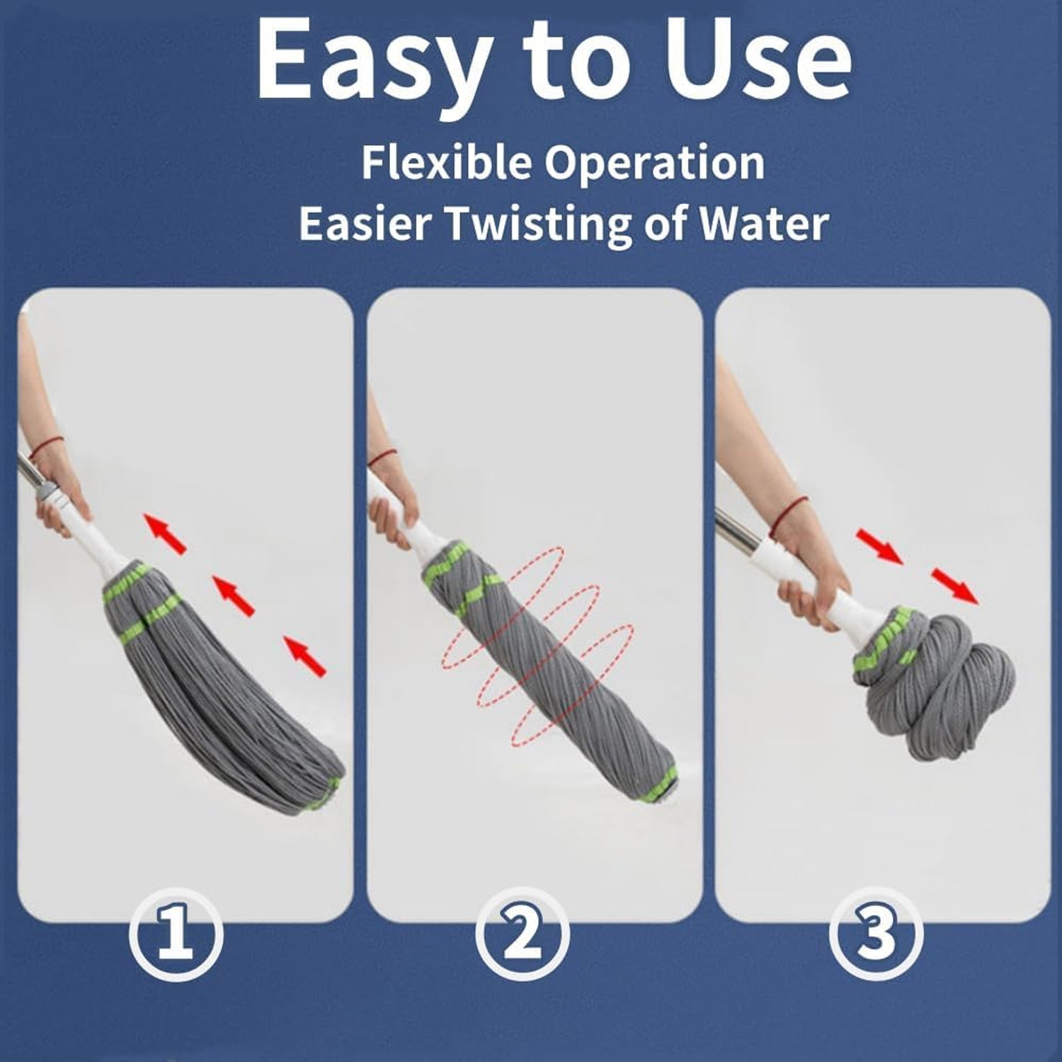 ALVENZA 360° Spin Mop – Adjustable Handle & Microfiber Head for Effortless Cleaning