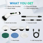 ALVENZA Electric Spin Scrubber Brush – 7-in-1 Cordless Cleaning Tool
