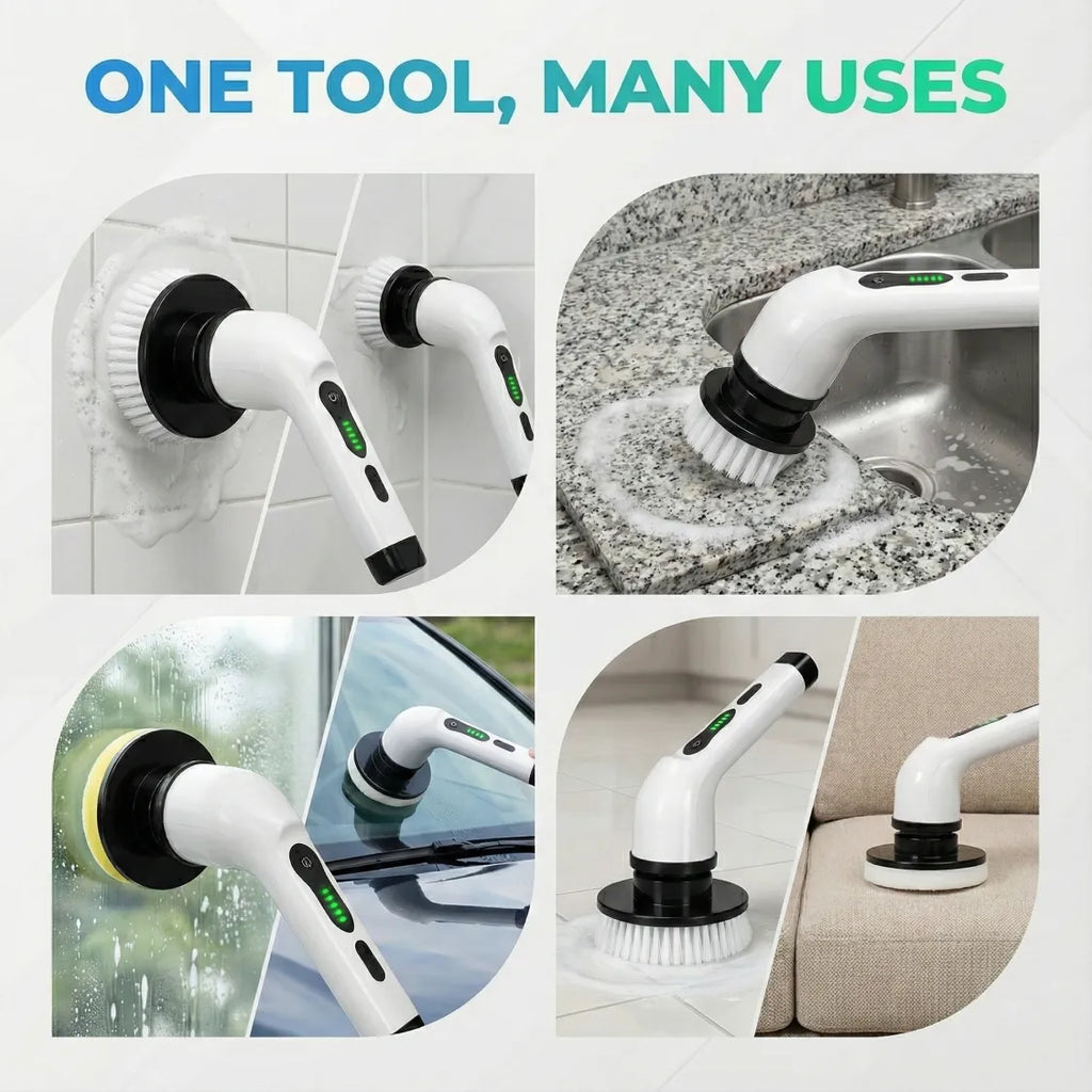 ALVENZA Electric Spin Scrubber Brush – 7-in-1 Cordless Cleaning Tool