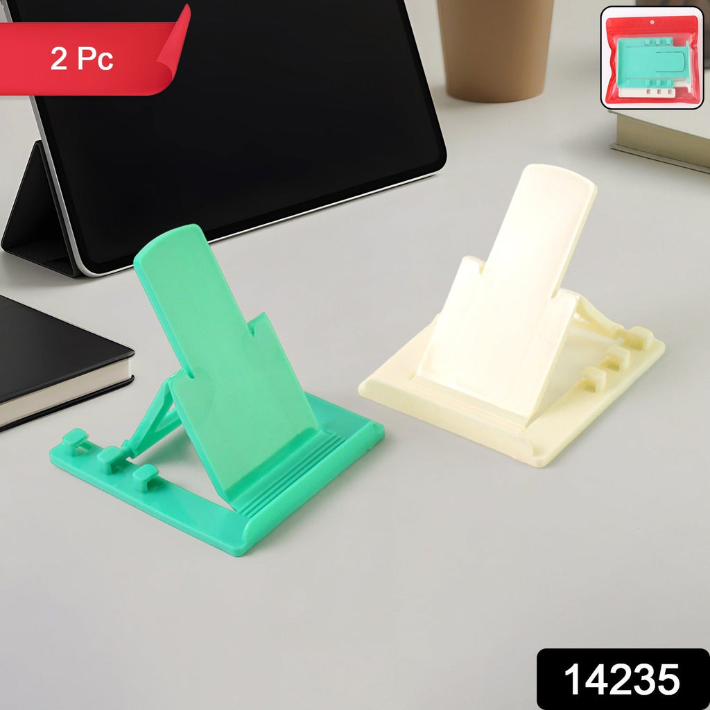 ALVENZA Mobile Phone Stand – Adjustable Foldable Plastic Holder Set (2 Pc)