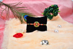 ALVENZA Flower Rakhi for Brother - Enamel & Golden Beads Design