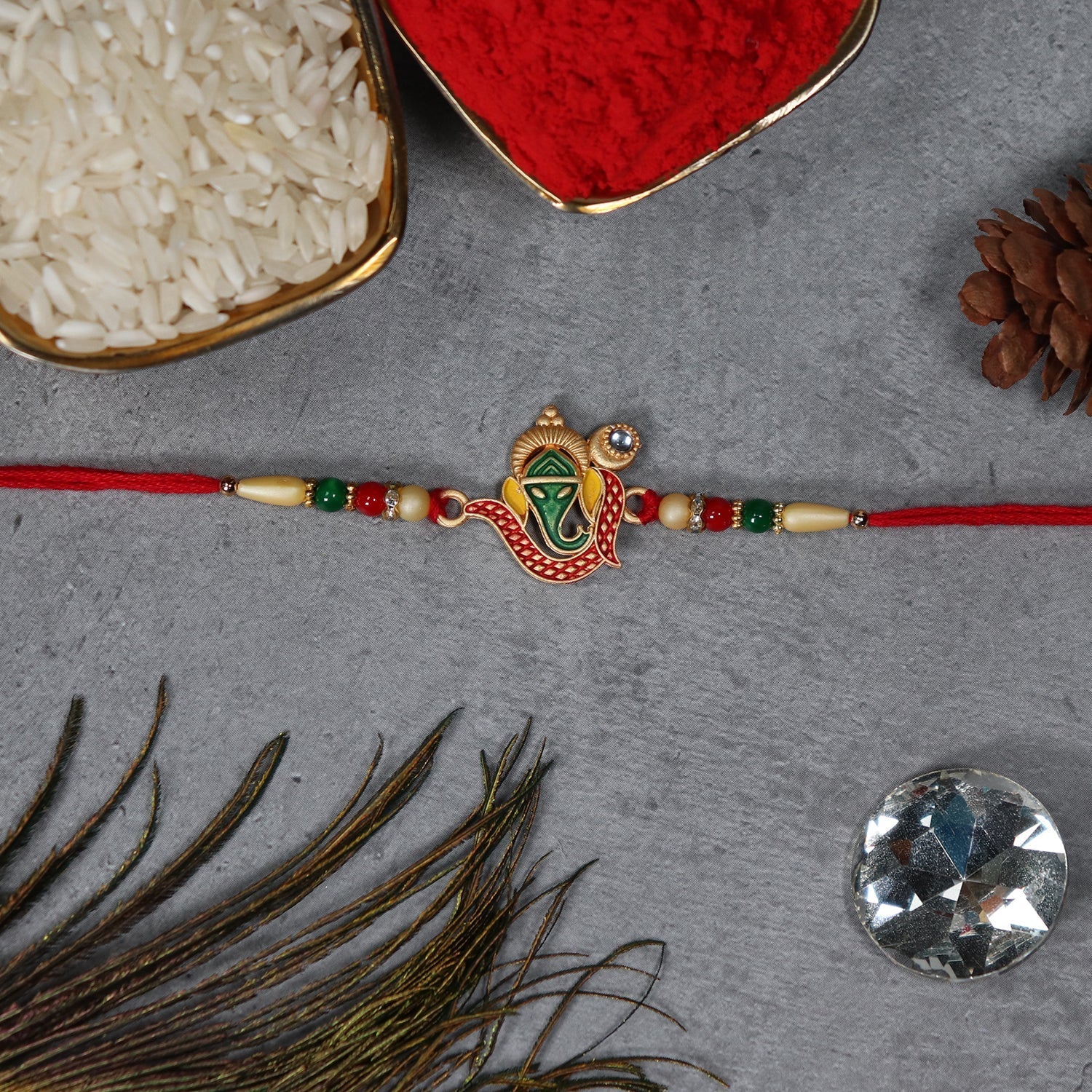 ALVENZA Ganpati Rakhi - Handcrafted Traditional Symbol of Protection