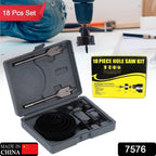 ALVENZA Hole Saw Kit – Carbon Steel 18 Pcs Set for Wood & Plastic | BoltForce