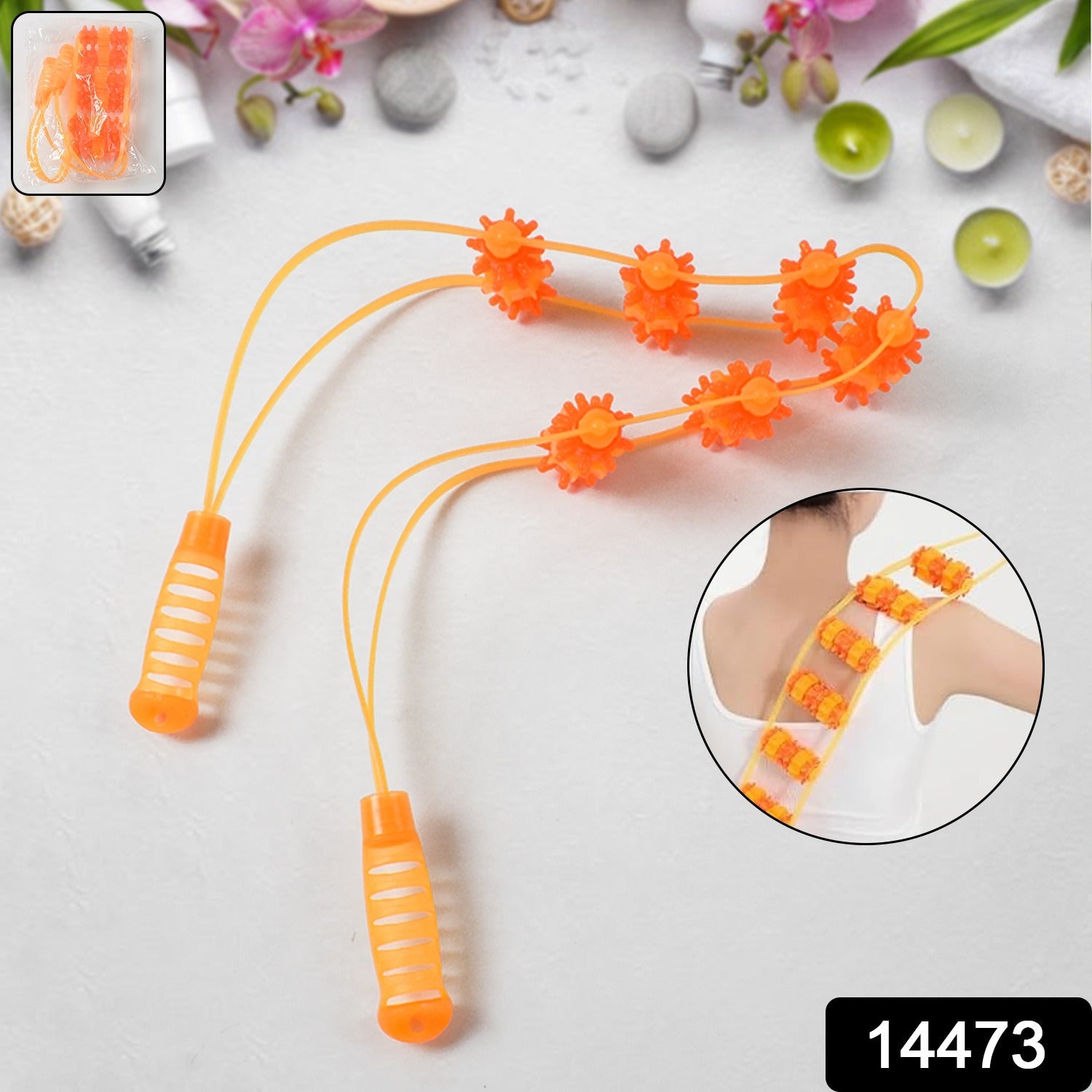 Back Massage Roller Rope Portable Pain Relief & Muscle Relaxation - Side View