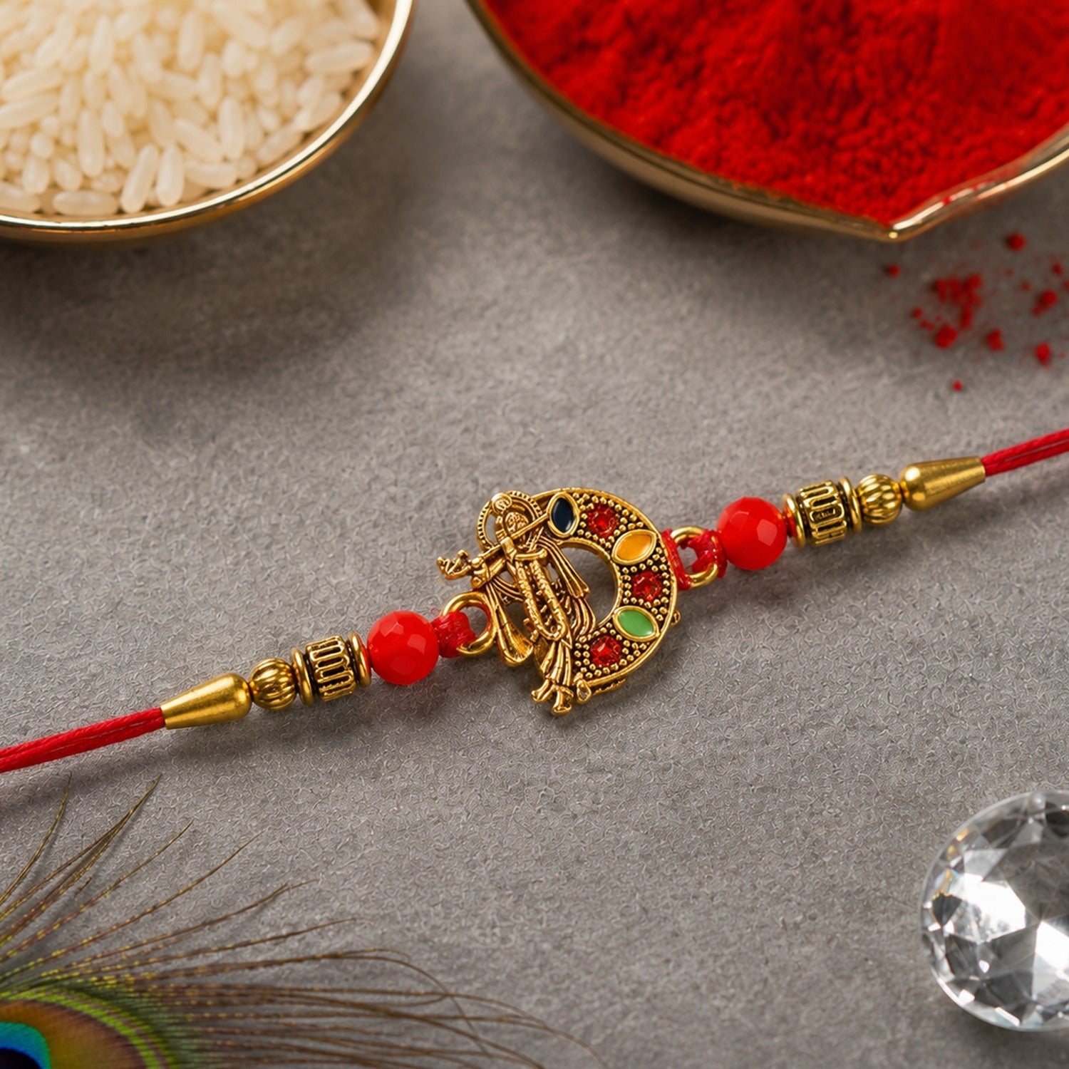 ALVENZA Lord Krishna Rakhi – Spiritual Protection for Brother