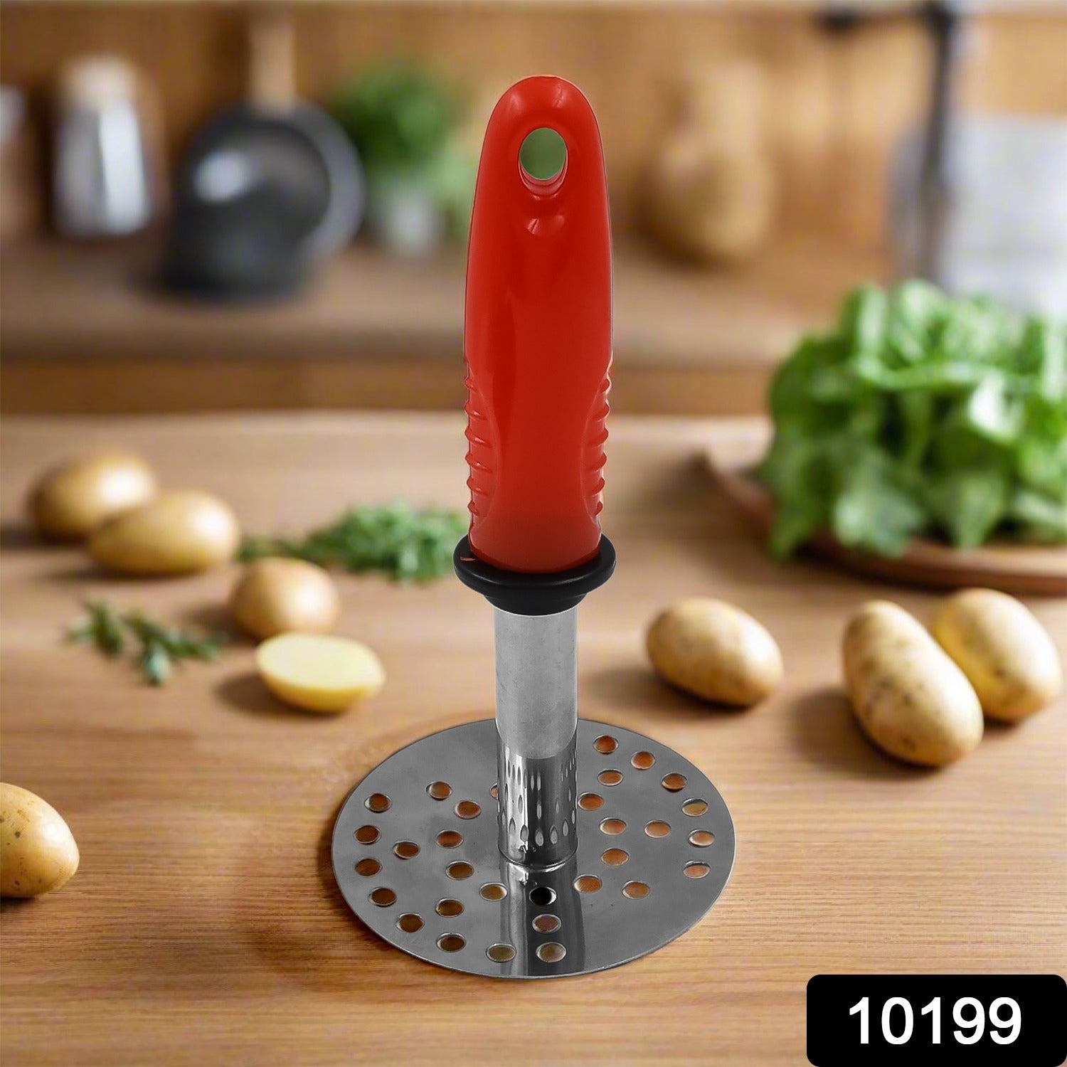 Stainless Steel Pav Bhaji Masher Durable & Easy to Handle - Side View