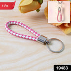 ALVENZA Braided Leather Keychain – Durable Metal Ring & Stylish Hand Strap