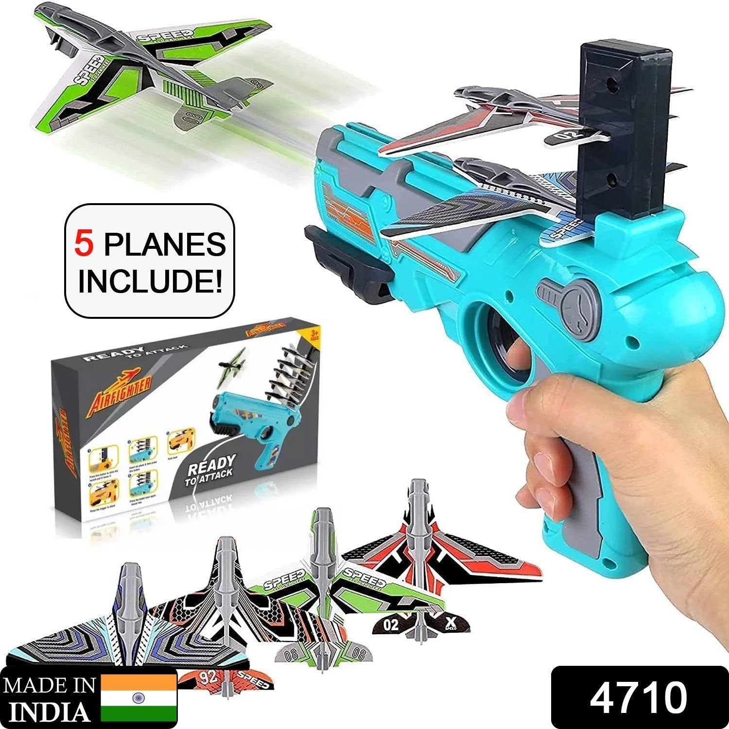 ALVENZA Airplane Launcher Toy – 5 Foam Planes & Gun | Play & Move