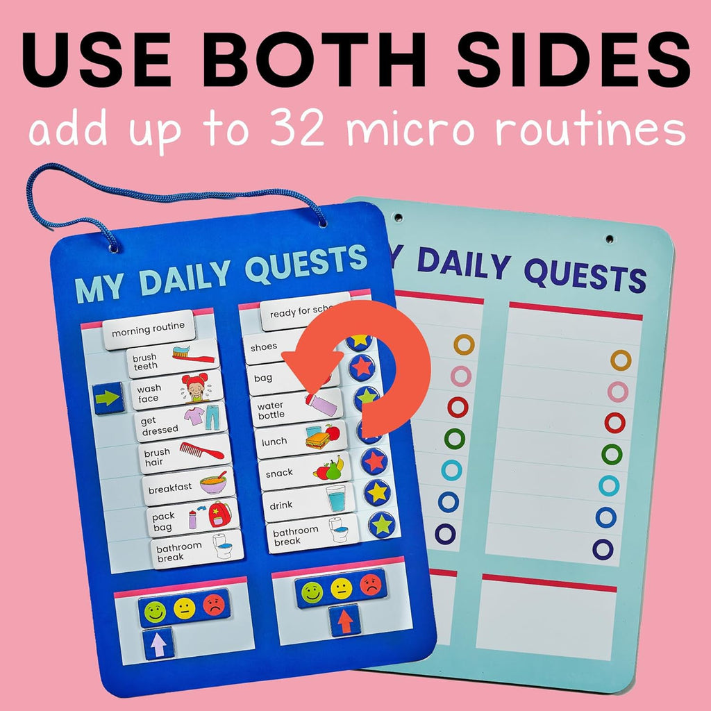 Magnetic Routine Board Engaging Habit Tracker for Kids - Front View