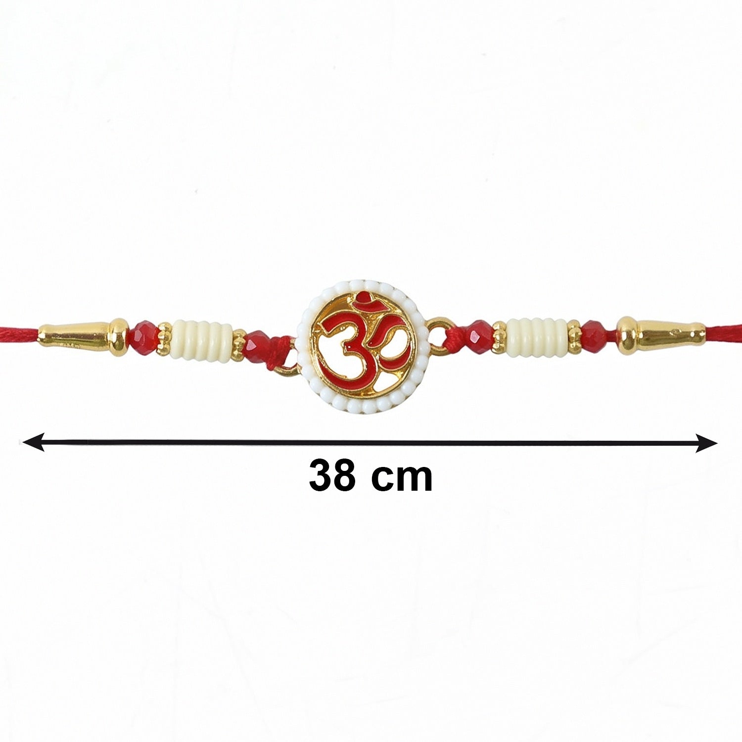 ALVENZA OM Symbol Pearl Frame Rakhi – Elegant Traditional Design for Raksha Bandhan