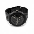 Black Round Metal Strap Analog Watch – Sporty Modern Design