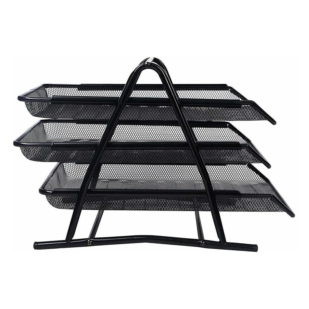 ALVENZA Organizer Rack – Durable 3-Tier Metal Storage for Office & Home