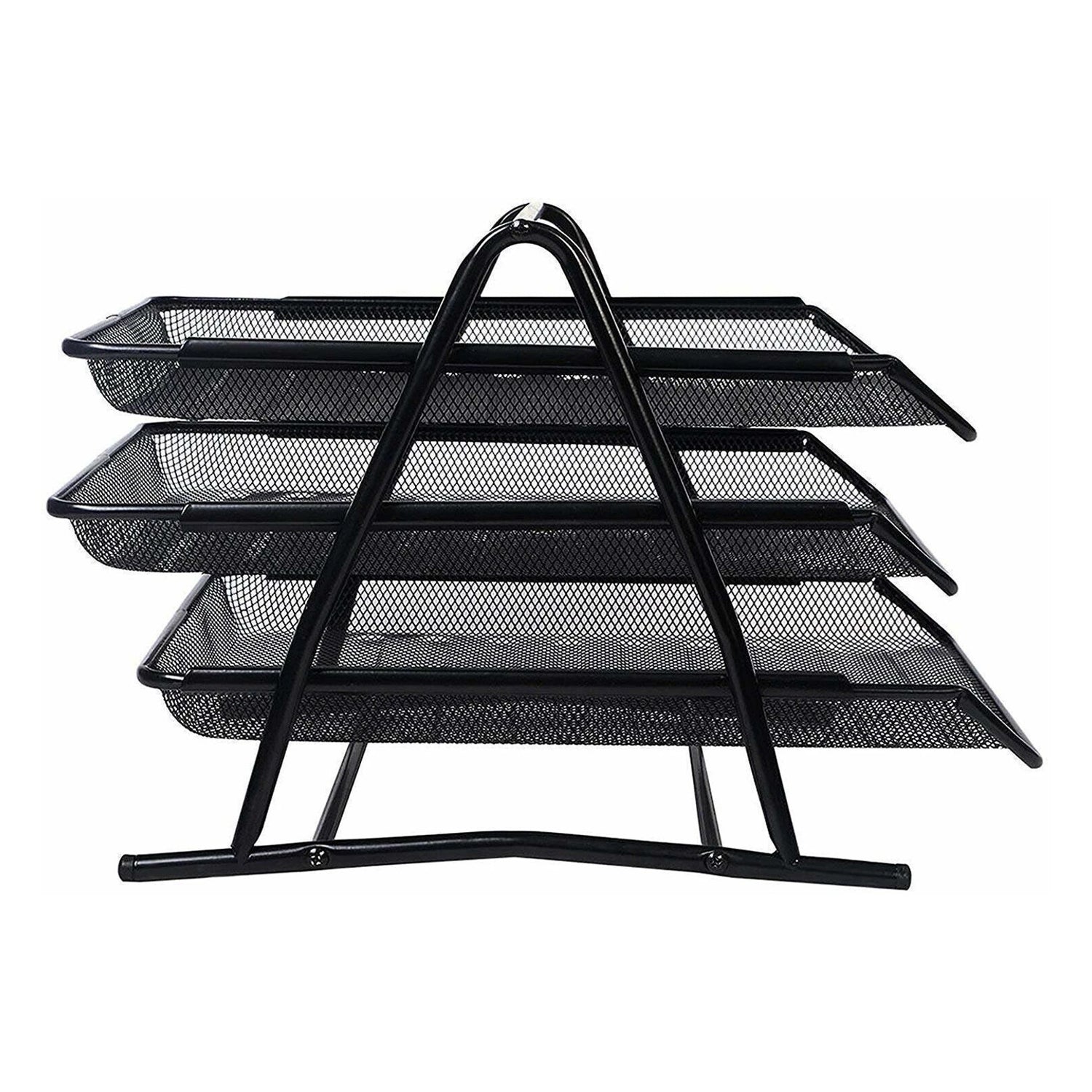 ALVENZA Organizer Rack – Durable 3-Tier Metal Storage for Office & Home