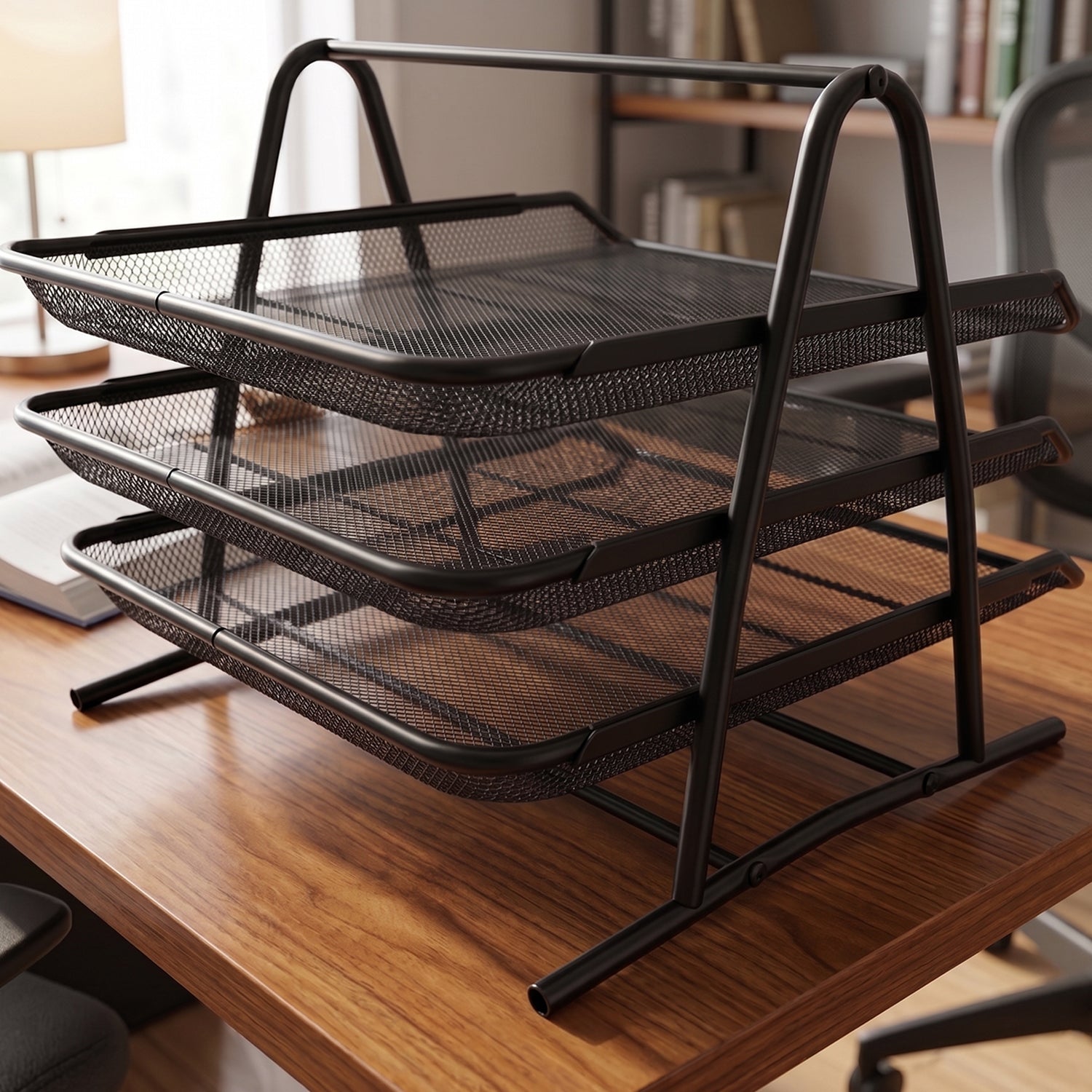 ALVENZA Organizer Rack – Durable 3-Tier Metal Storage for Office & Home