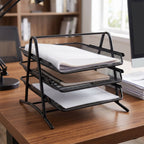 ALVENZA Organizer Rack – Durable 3-Tier Metal Storage for Office & Home