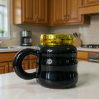 ALVENZA Ceramic Coffee Mug with Lid – Elegant Marble Design & Heat Retention