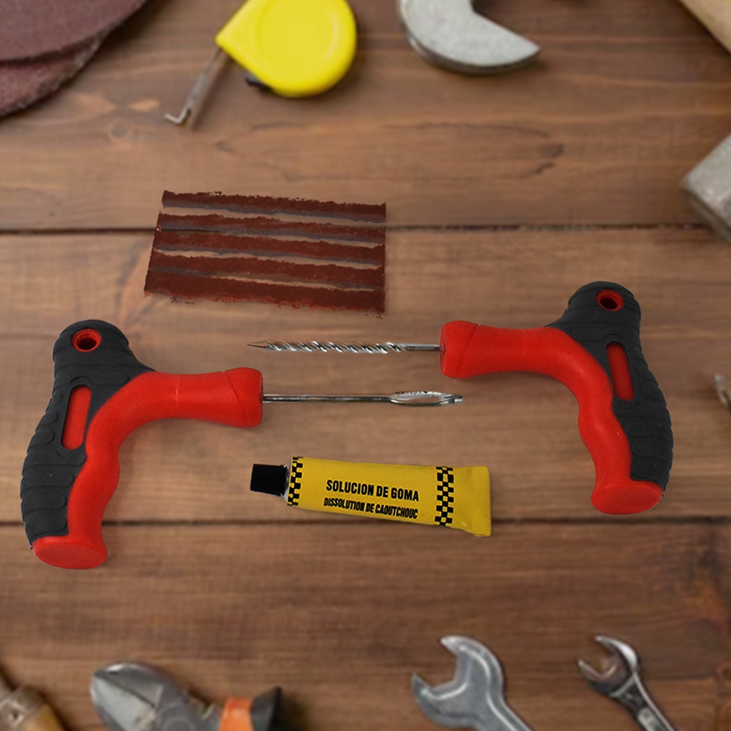 ALVENZA Tubeless Tyre Puncture Repair Kit – 4-in-1 Durable Tool Set