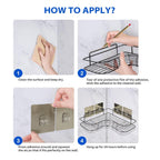 ALVENZA Metal Shower Shelf 2-Pack – Rustproof No-Drill Corner Organizer