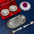 ALVENZA Silver Plated Bowl Set – Brass Serving Tray | Lunchie Bunchie
