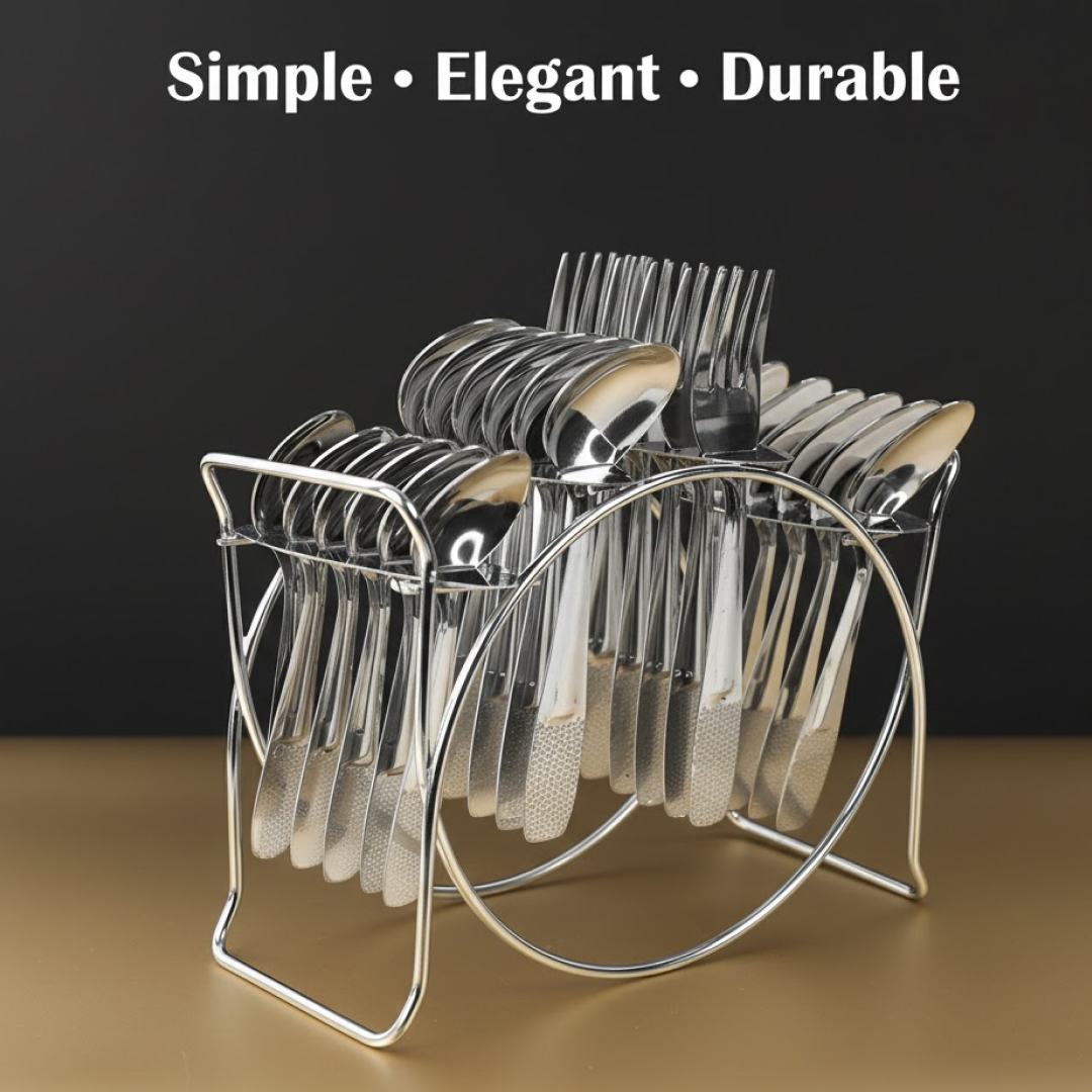 ALVENZA Stainless Steel Cutlery Set – Durable 24-Piece Dining Essentials