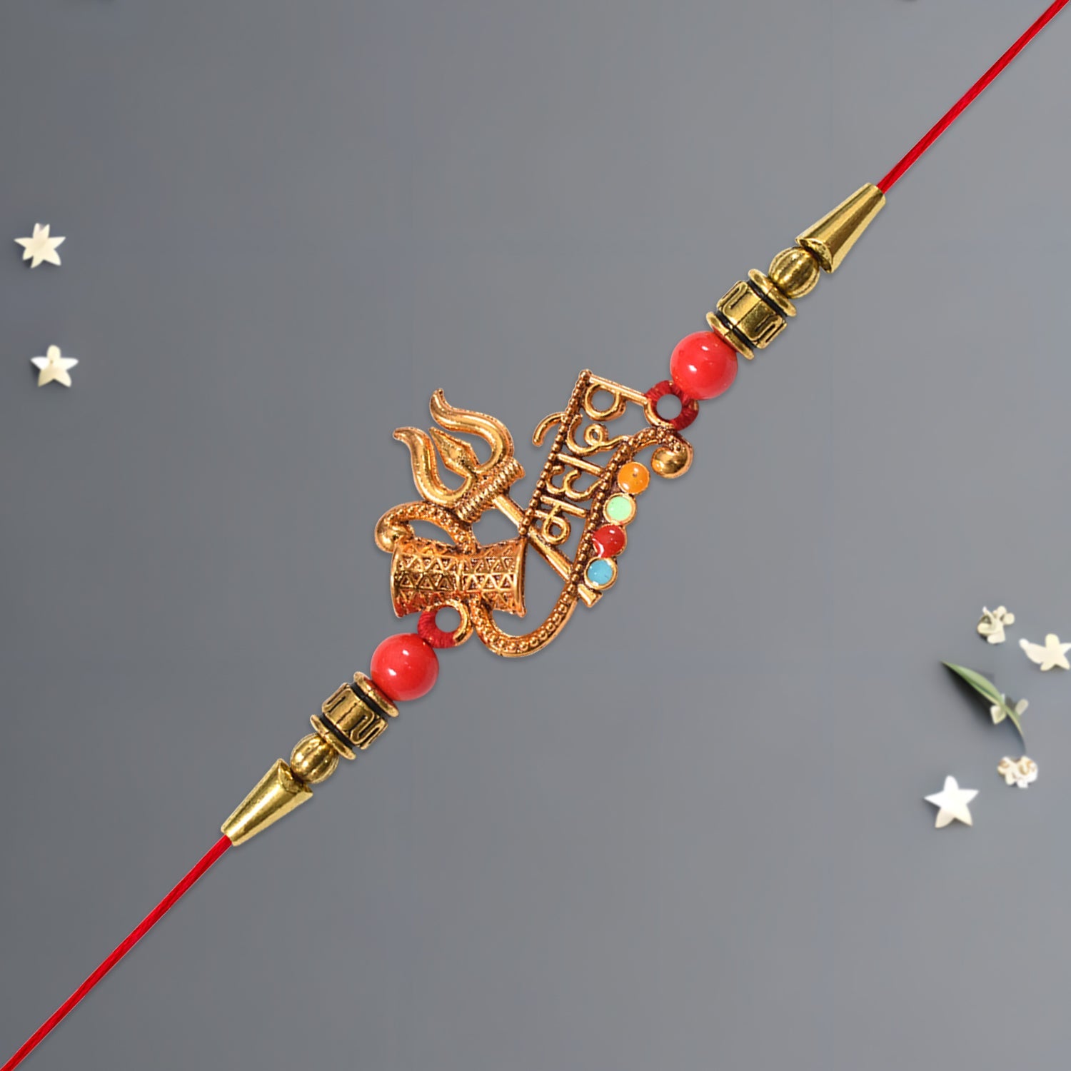 ALVENZA Shiv Rakhi Trishul Damru Design – Elegant Sibling Bond