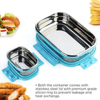 ALVENZA Stainless Steel Lunch Box – 2 Compartments & Spoon | CustomSpot