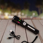 ALVENZA LED Flashlight USB Rechargeable – Zoom & 5 Lighting Modes