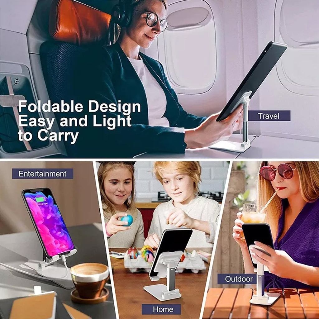 ALVENZA Adjustable Phone Stand – 3-Way Desk Mobile Holder with Mirror | Deskrova