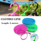 Nylon Clothesline 5m Windproof Rope with Hooks | BathNova - Detail View 5